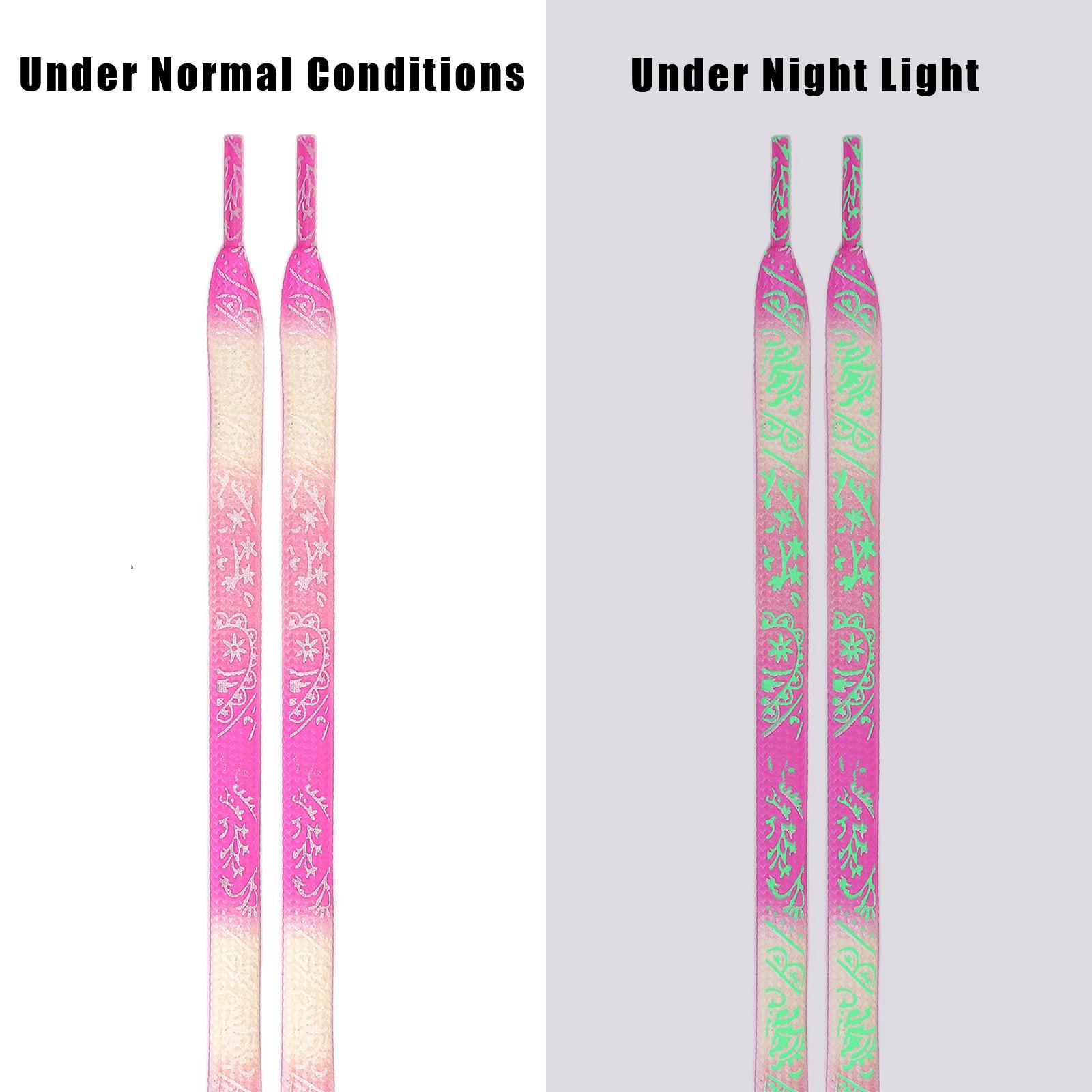 

1 пара светящихся шнурков для обуви, качественные флуоресцентные шнурки для кроссовок, плоские шнурки, ночные светящиеся шнурки для обуви, шнурки 120/140/160 см 140cm