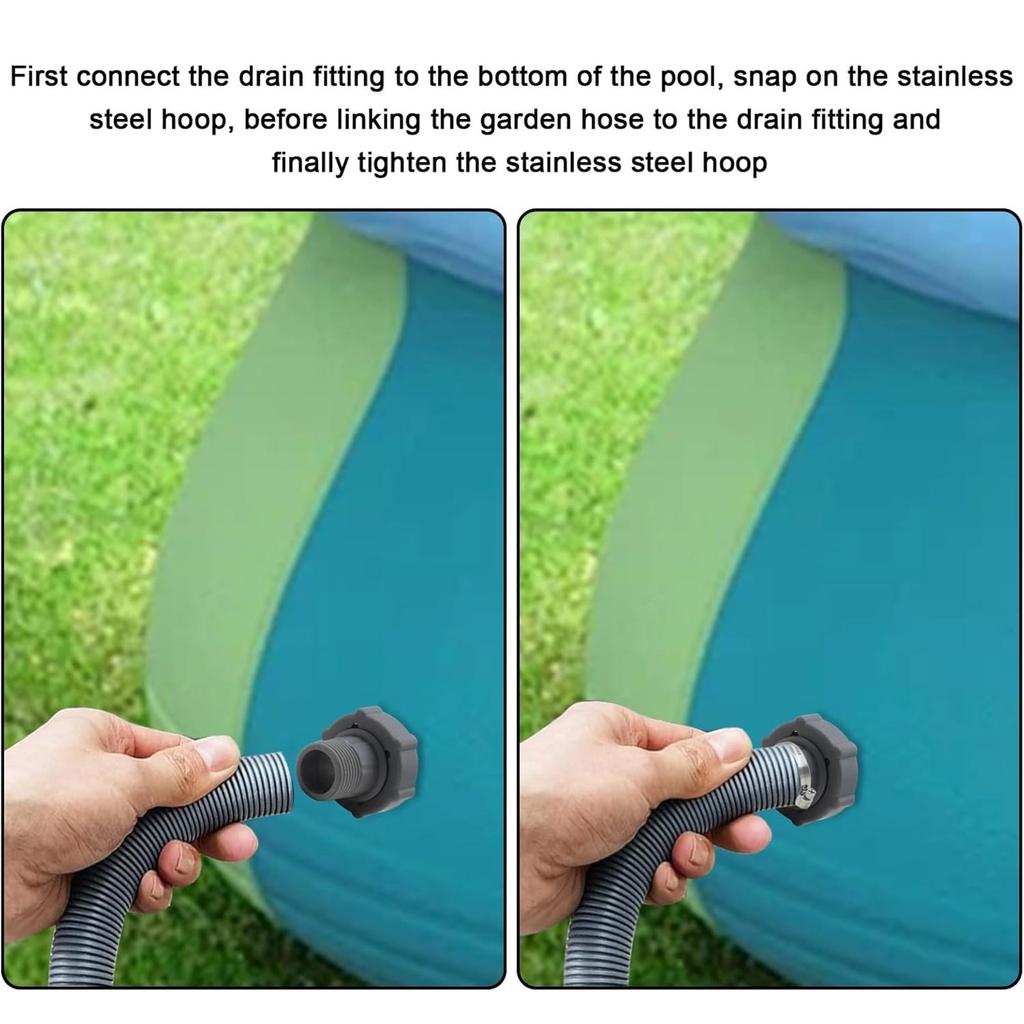Schwimmbecken Ablaufanschluss Verbindet Ersatz für Schwimmbecken Ablaufstopfen Anschluss Schlauchadapter Verbindung Garten