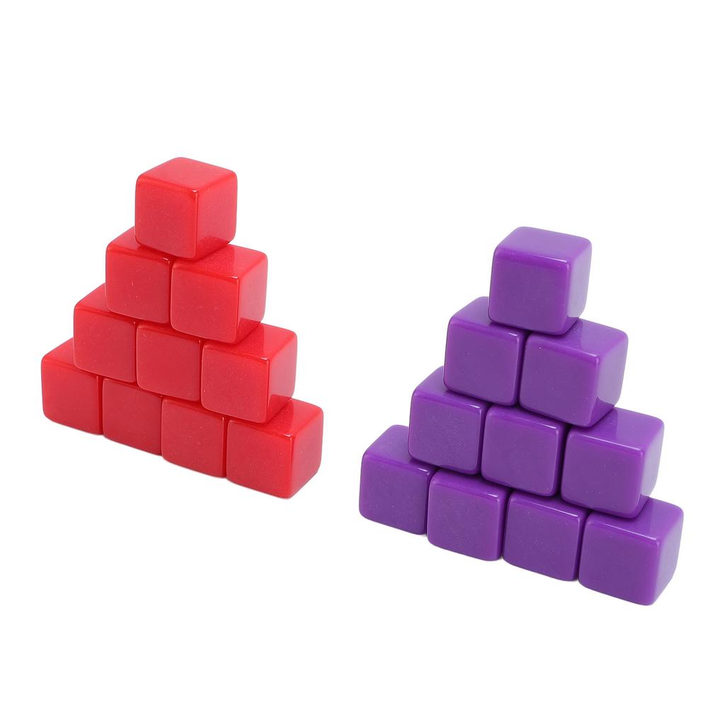 20PCS 16mm Blank Dice Set Plastic Multicolor DIY Cubes Six Sided Dices with Storage Bag for Board Ga