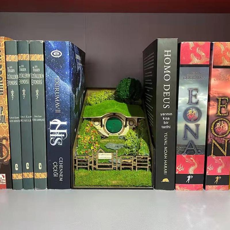 Diy Bookend Stand Book Shelf Insert Decorative Bookend Microlandscape Books Ornaments Booknook Book Shelf Insert Decors