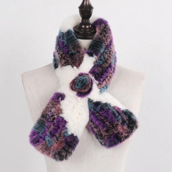 Winter Women Real Rex Rabbit Fur Scarf Natural Warm Soft Rex Rabbit Fur Muffler Lady Genuine Rex Rabbit Fur Scarves