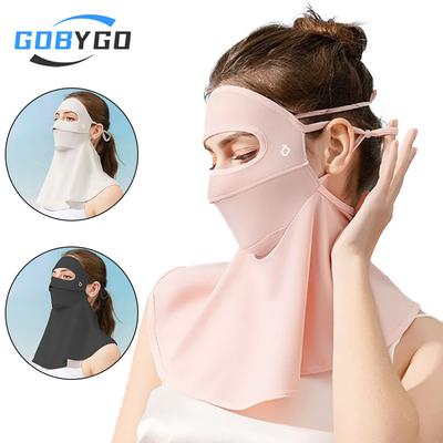 GOBYGO Summer Riding Sun Mask Uv-resistant Facekini Woman Face Mask Shade Neck Protector Hanging Ear Veil Outdoor Activities