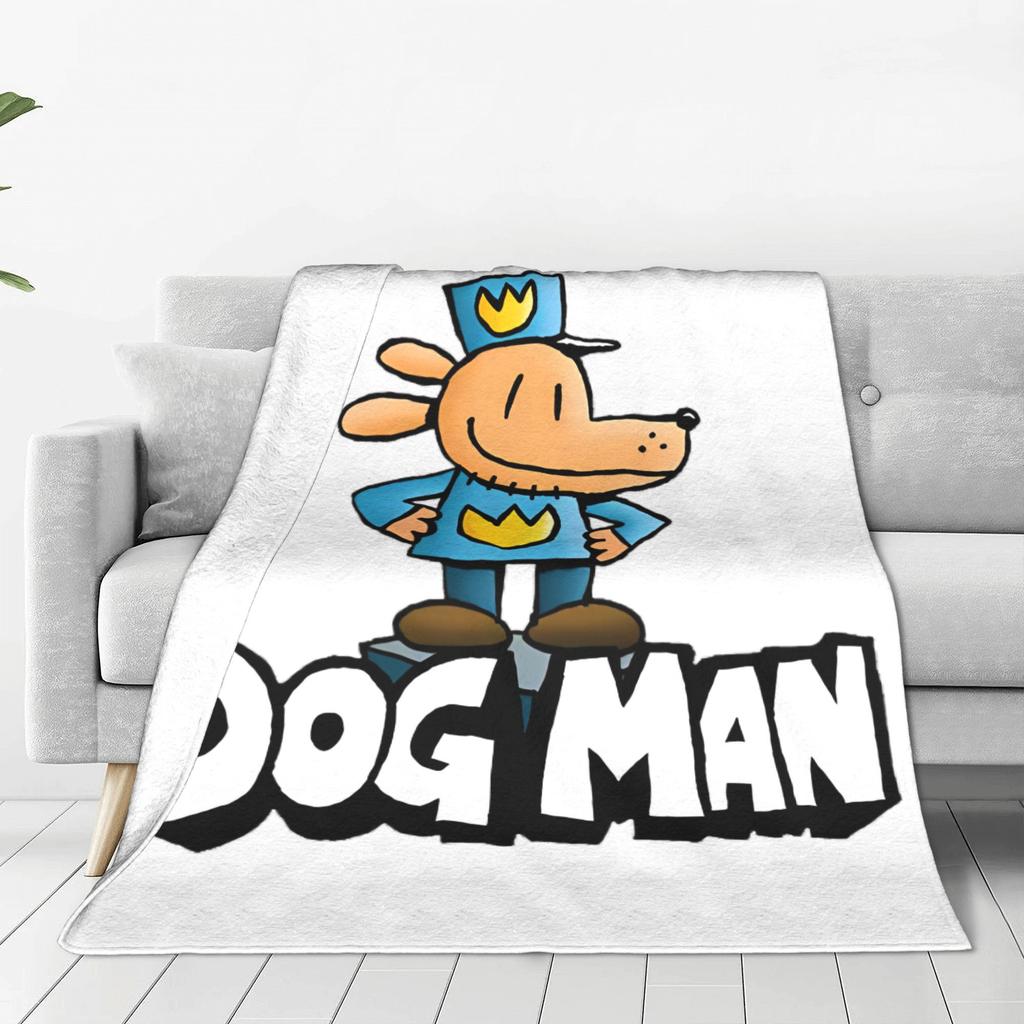 Dogman Cool Manga Comic Fleece Blankets Dog Man Funny Throw Blanket for Bed Sofa Couch 200x150cm Rug Piece Lightweight Thin