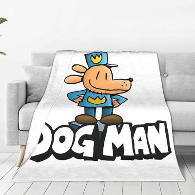 Dogman Cool Manga Comic Fleece Blankets Dog Man Funny Throw Blanket for Bed Sofa Couch 200x150cm Rug Piece Lightweight Thin