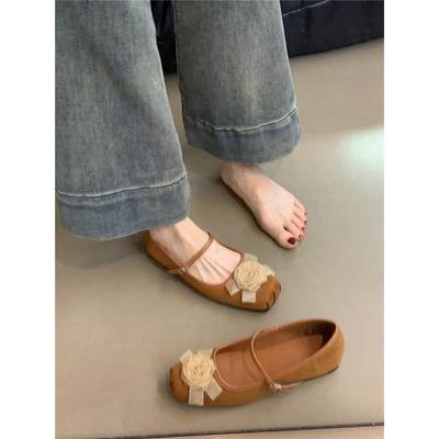 Gentle Fairy Wind Single Shoes New Chinese Style Elegant Flower Shallow Mouth Mary Jane Shoes In Spring and Autumn