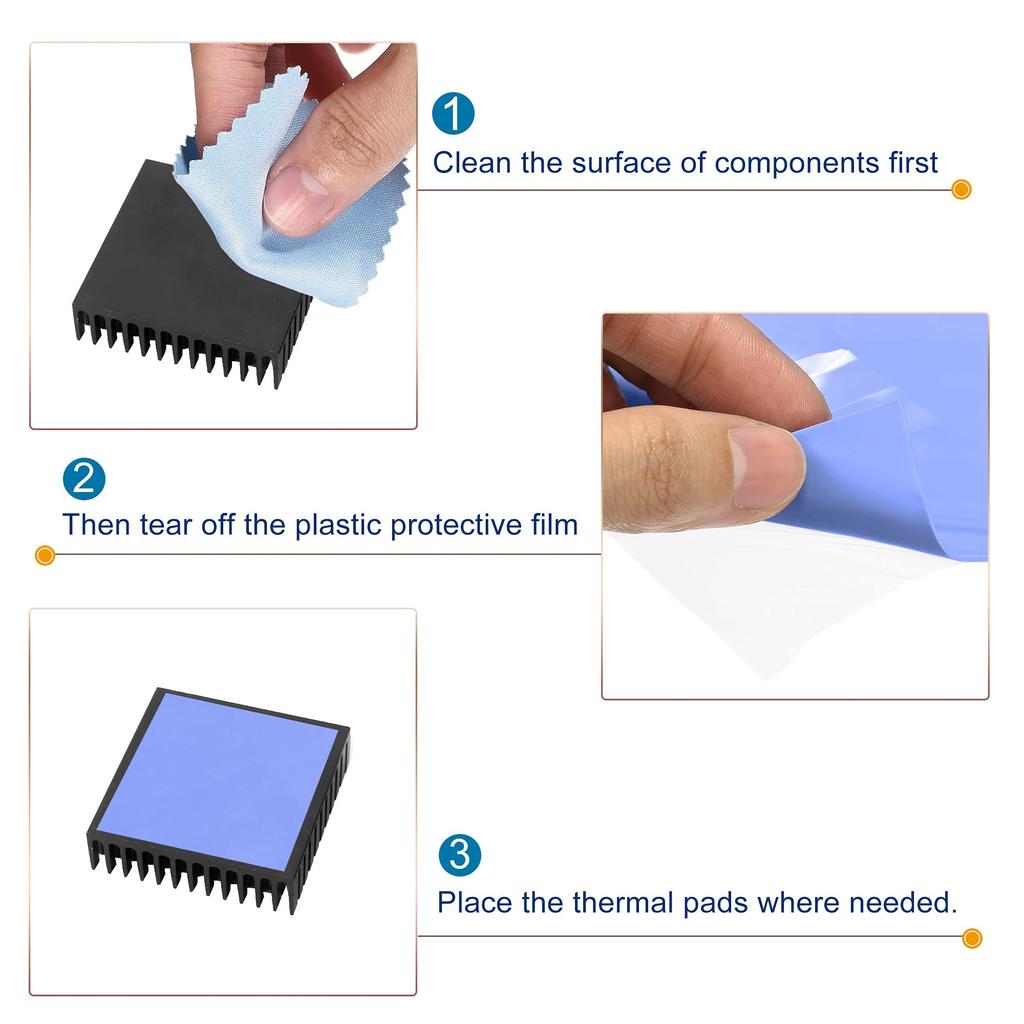 Uxcell Thermal Conductive Pad, High Thermal Conductivity Silicone Sheet, Soft, for CPU Heatsink, 200mm X 400mm X 0.5mm, Cool Blue