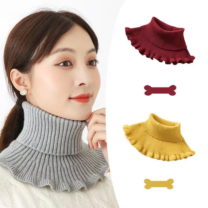 Autumn and winter female Korean version solid color wool scarf warm student cute couple Internet celebrity male versatile knitted scarf