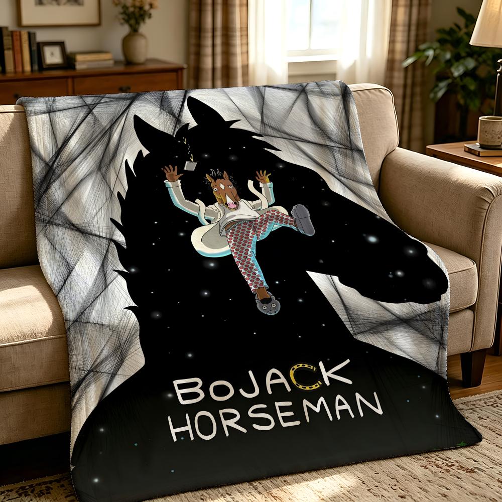 cartoon B-BoJack Horseman-n Throw Thick Comfort Flannel Quilt, Multi-scene Use Indoor Outdoor Daily Nap