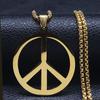Vibrant Peace Sign Necklace - Stainless Steel Chain Jewelry for Men with Hippie Vibes - Unique Gift Idea for Friends and Family