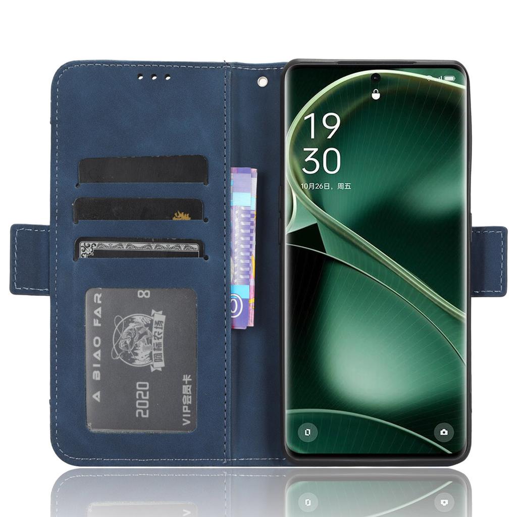 For Oppo Find X6 Stand Function Phone Shell Multiple Card Slots Leather Phone Cover Wallet Phone Case