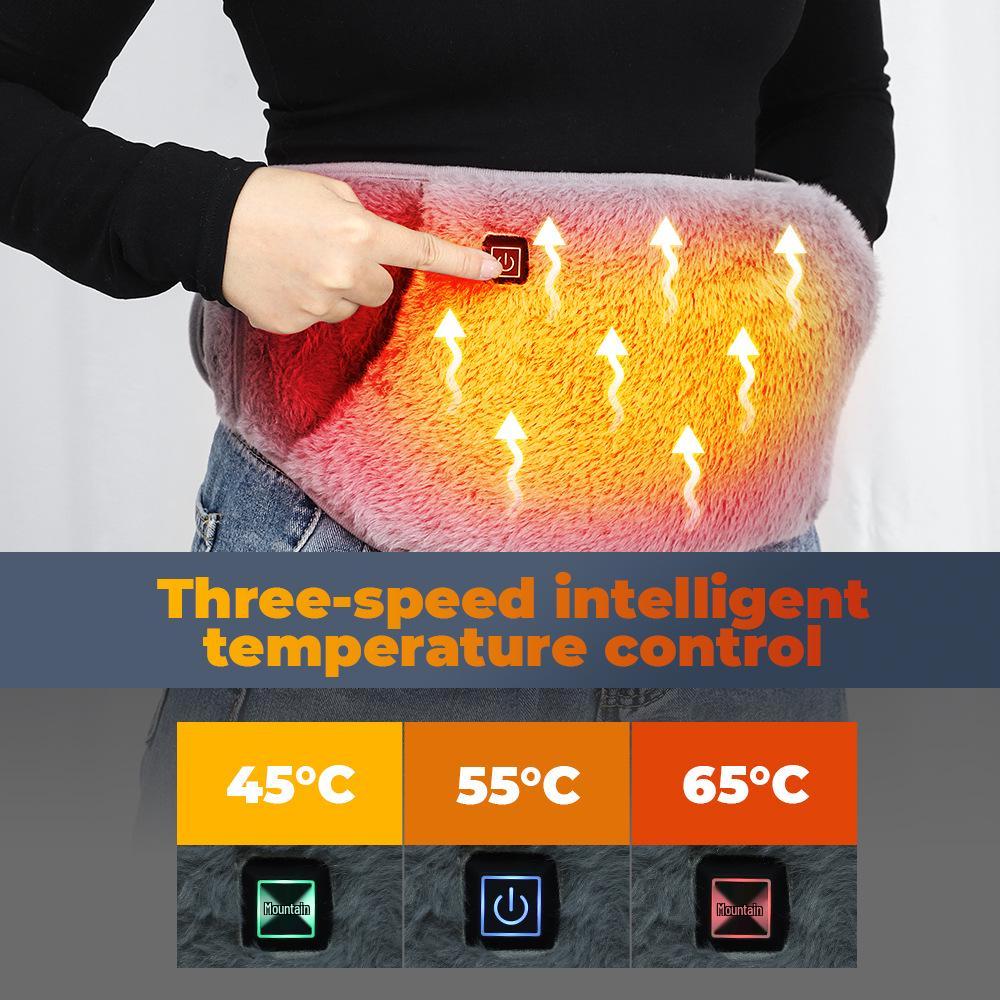 USB Heated Waist Belt with Hand Warmer and Abdominal Support