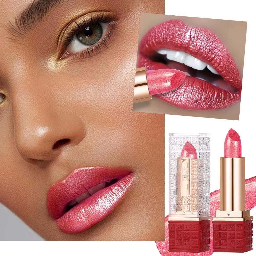 Metallic Lipstick Bright Glossy Velvet Texture Durable Make Your Lips Shiny Waterproof Anti-fouling Glitter Lip Stick Starry Sky
