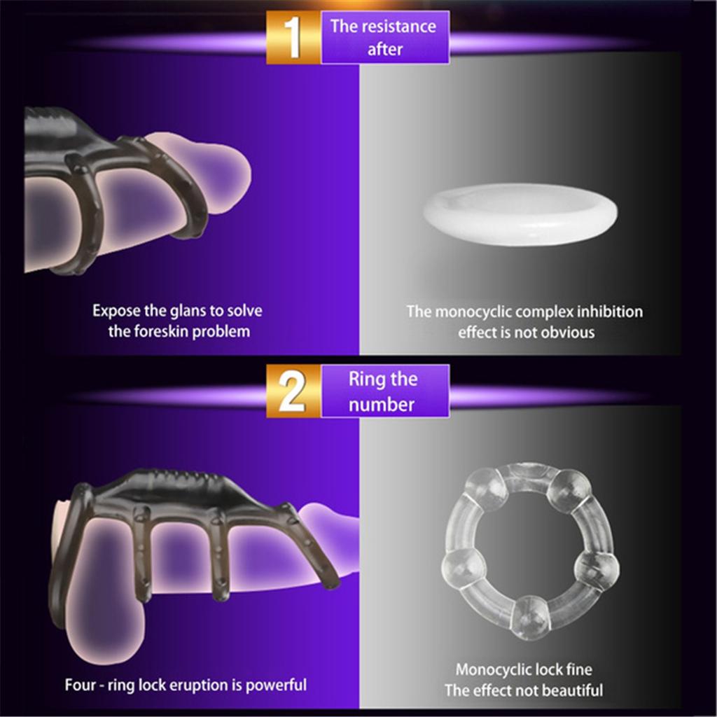 Fahion Store Penis Lock Male Soft Flexible Condom Delay Ejaculation Cock Ring Adult Toy