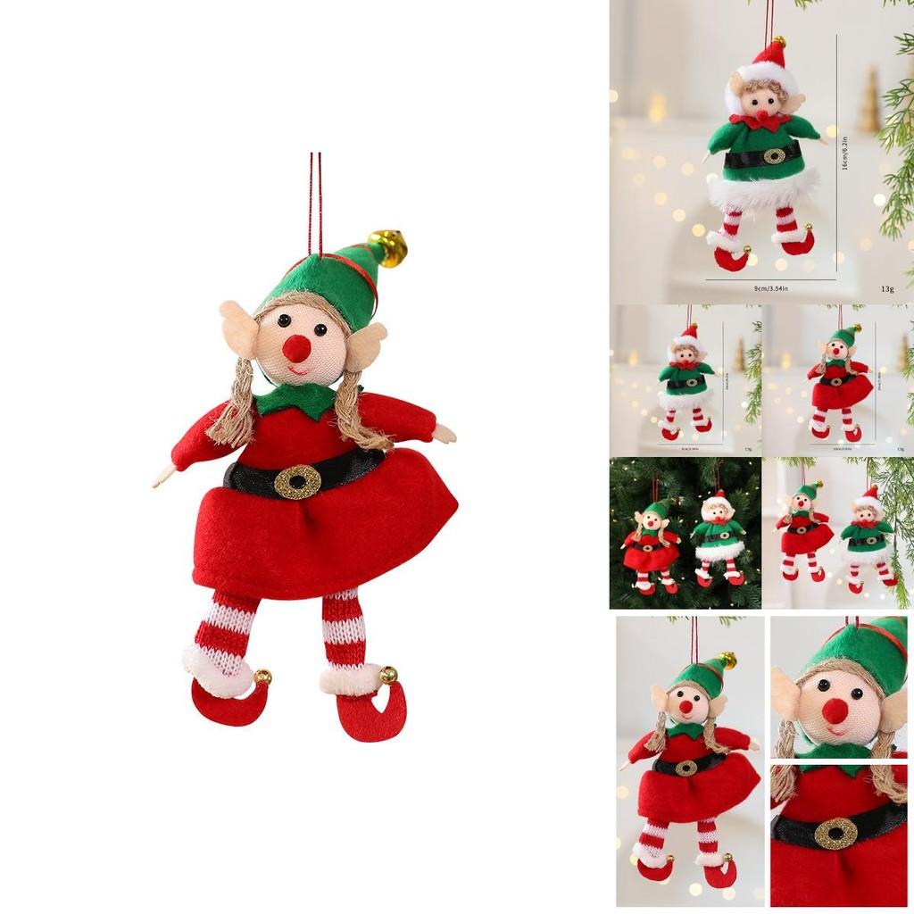 Weihnachtselfenpuppen-Ornament aus Stoffmaterial für Feiertagsbaumdekorationen
