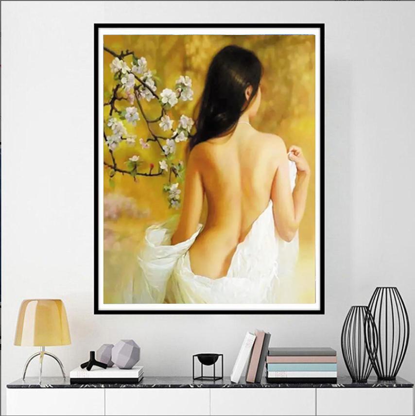 5D DIY Full Circle Diamond Painting "Goddess Back" Embroidery Cross Stitch Home Decor Gift