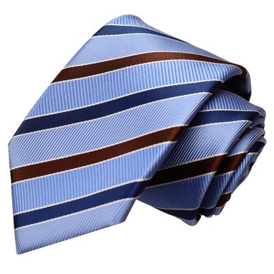 Michiko London Bonded Fabric with Lining for Made In KOSHINO Striped Silk Wrinkle-Resistant Volume, Japan, Tie, 100% Silk, Unisex, MKJ-025 (Blue)