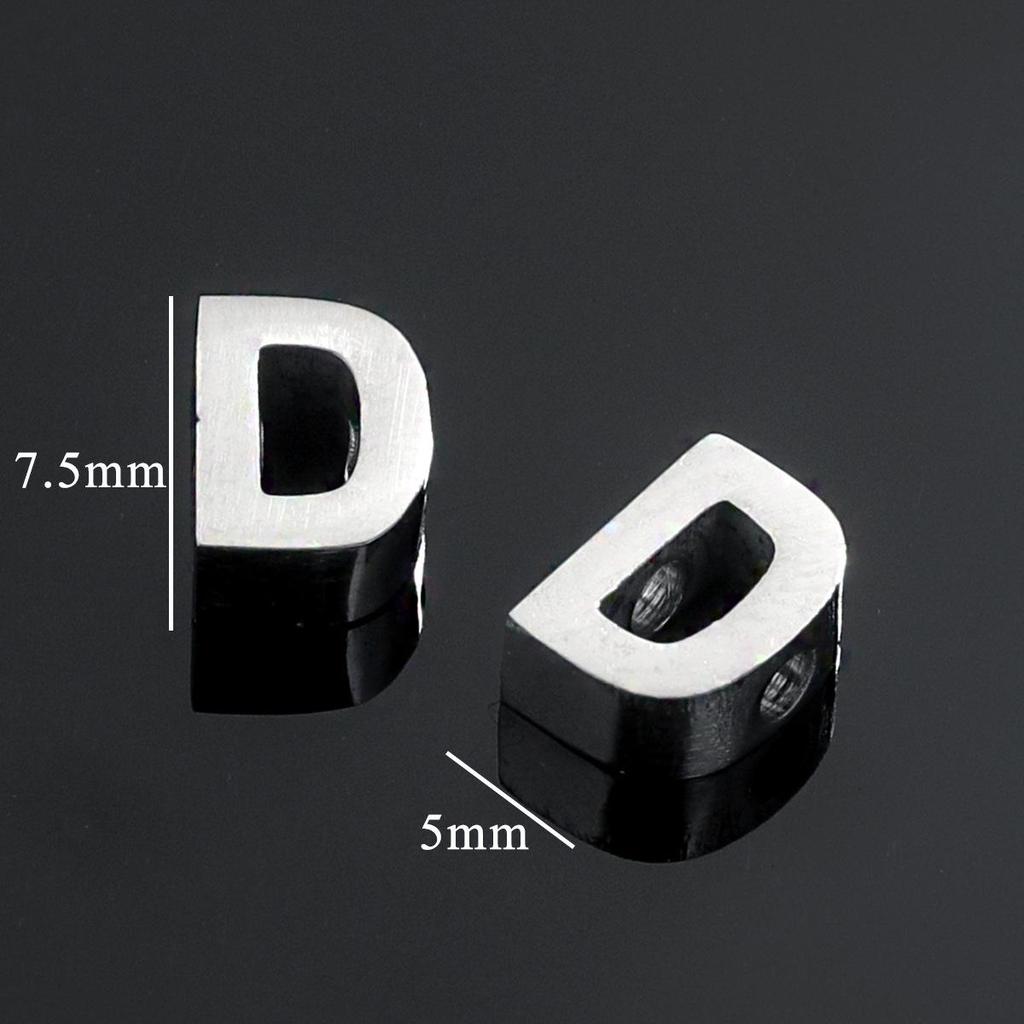 DZ Stainless Steel 26 English 3D Letter Pendant Necklace - Handmade Niche Design