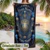 Witchcraft Theme Beach Towel Personalized Custom Name & Text Soft Quick Dry Beach Towel for Swimming Travel