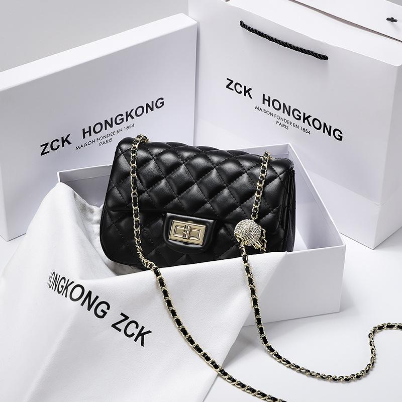 

Women s Bag New Style Small Diamond Chain Bag Shoulder Messenger Bag Golden Ball Bag чорний