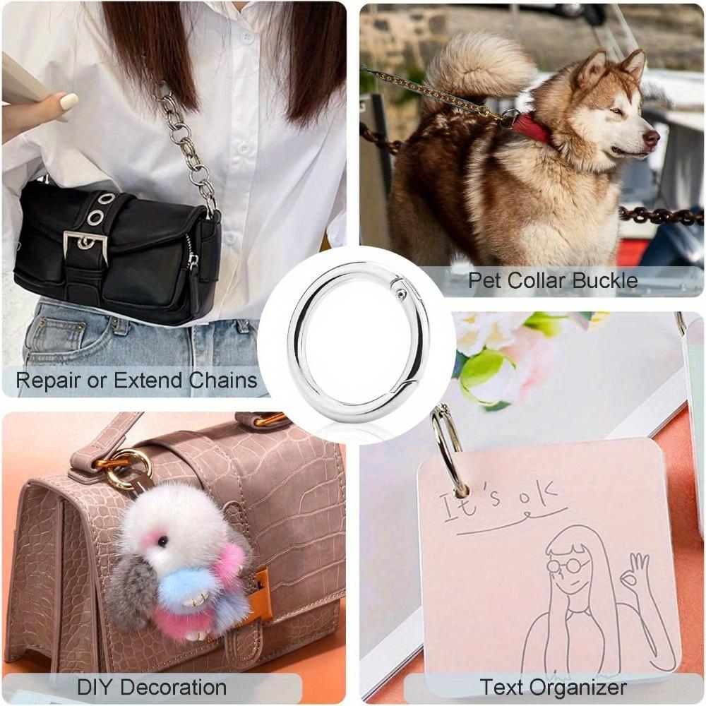 12PCS Metal Spring O Rings, Round Snap Buckle, Spring Keyring Buckle, Round Clips for Buckles, Bags, Purses, Keyrings