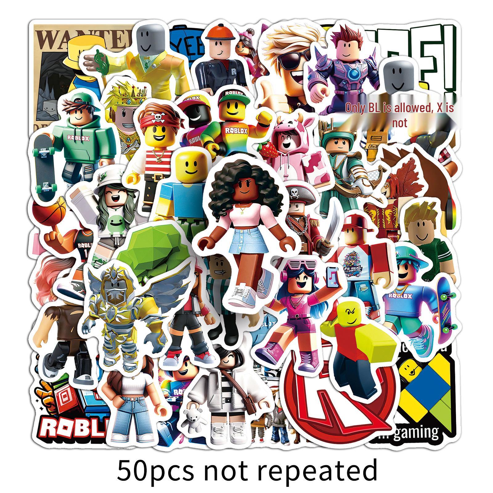 50 Roblox Cartoon Waterproof Stickers for Laptop & Skateboard