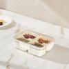 Snackle Box Container with Lid and Handle Portable Snack Box 8 Compartment Divided Serving Tray Clear Storage Organizer