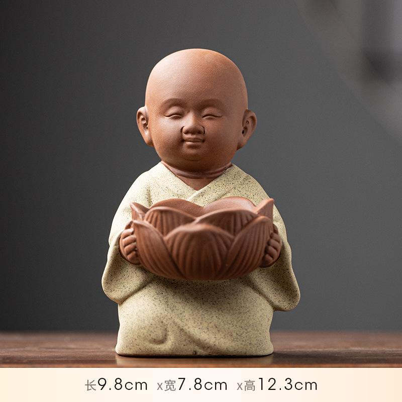 Feng Shui Keramik Kinderfigur, Lotuslampe, Kerzenständer, Kerze, Haushalts Opferkerzenständer, Buddhistisches Altar Opfer item