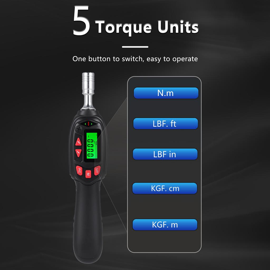 1 4  Digital Torque Screwdriver with Buzzer and LED Flash Notification 0.05 0.5N.m and +  2percent  High Accuracy