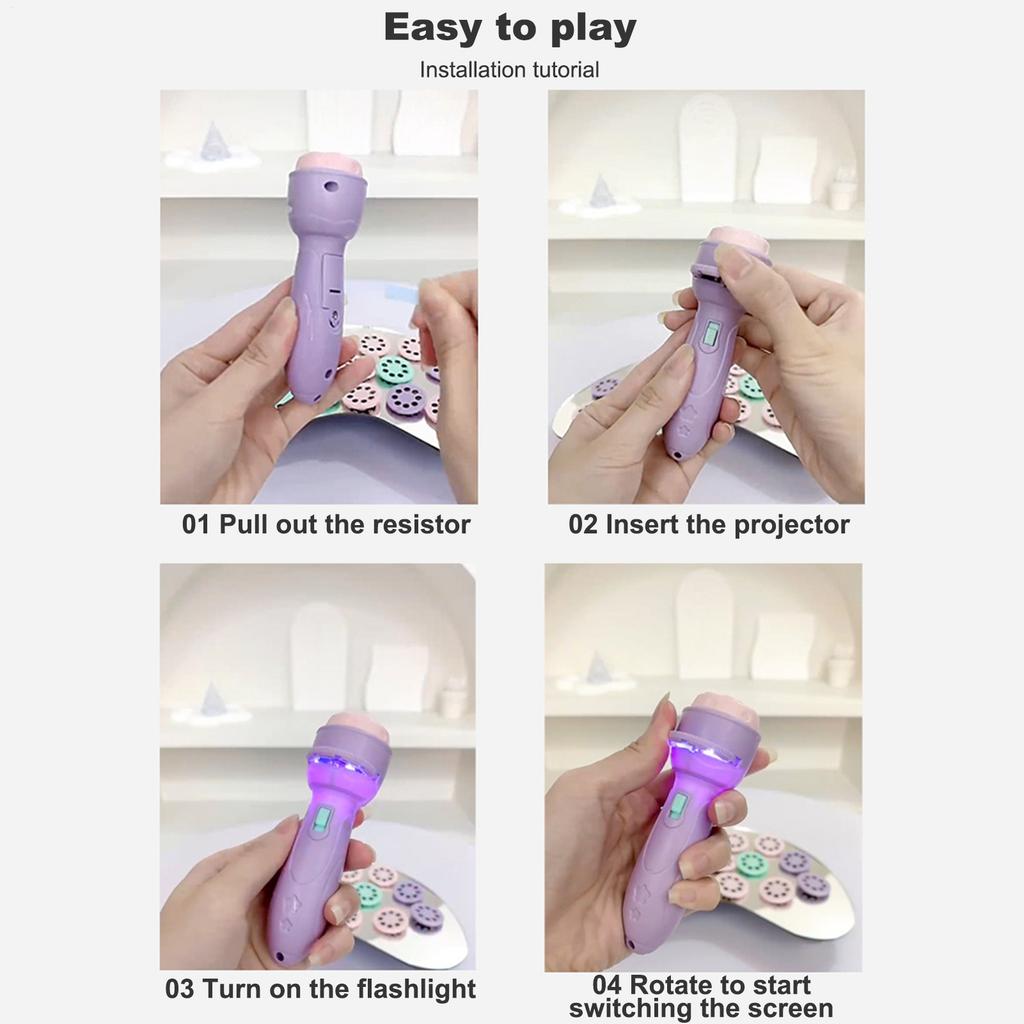 120 Patterns Projector Toys Flashlight Kids Flashlight Projector Educational Toys Cartoon Patterns Projector Educational Toys