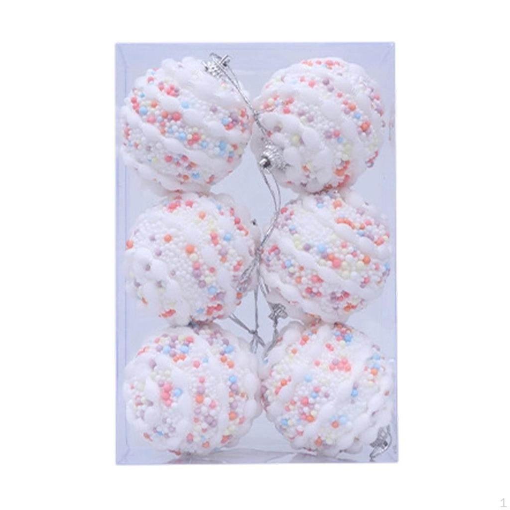 6 Pieces Christmas Hanging Decorations Xmas Decor Decorative Balls Baubles for Home