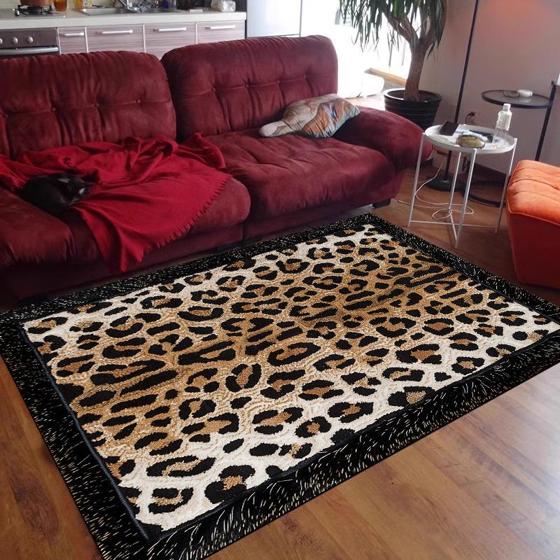 Modern Imitation Cowhide Luxury Carpet Large Living Room Sofa Area Rugs Bedroom Decorative Rug Washable Porch Anti-Slip Mat