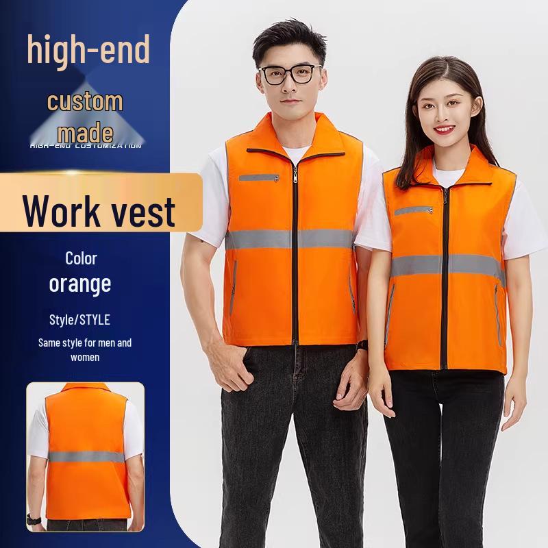 Custom Logo Multi-Pocket Durable Vest for Supermarket, Decoration, and Volunteer Workwear