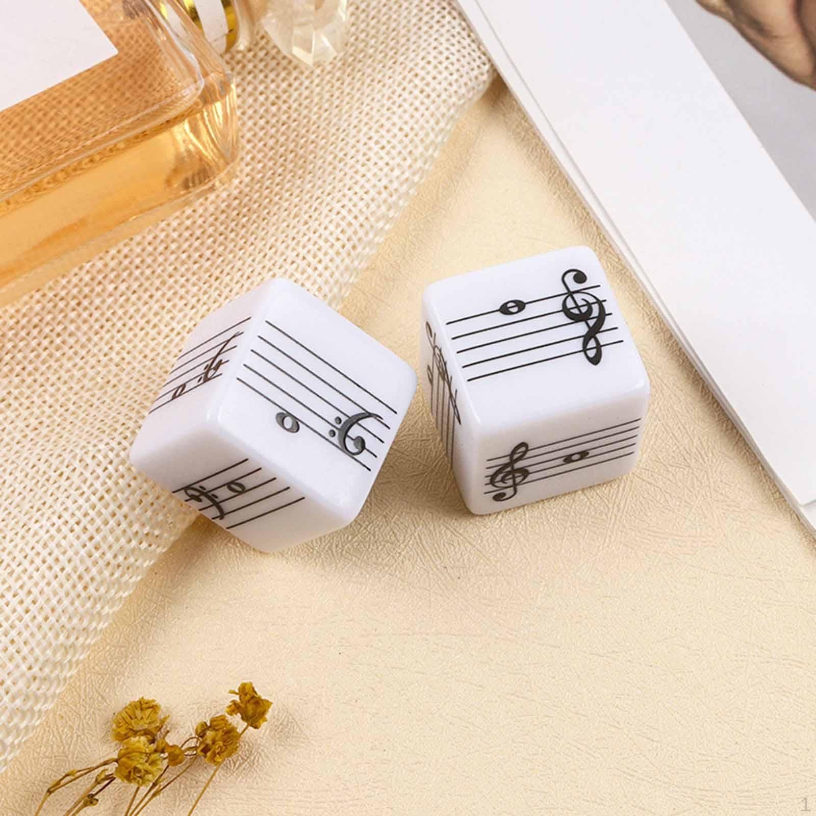 

2Pcs Music Staffs Dices for Kids,Educational Toys,Party Learning,Five Line Note