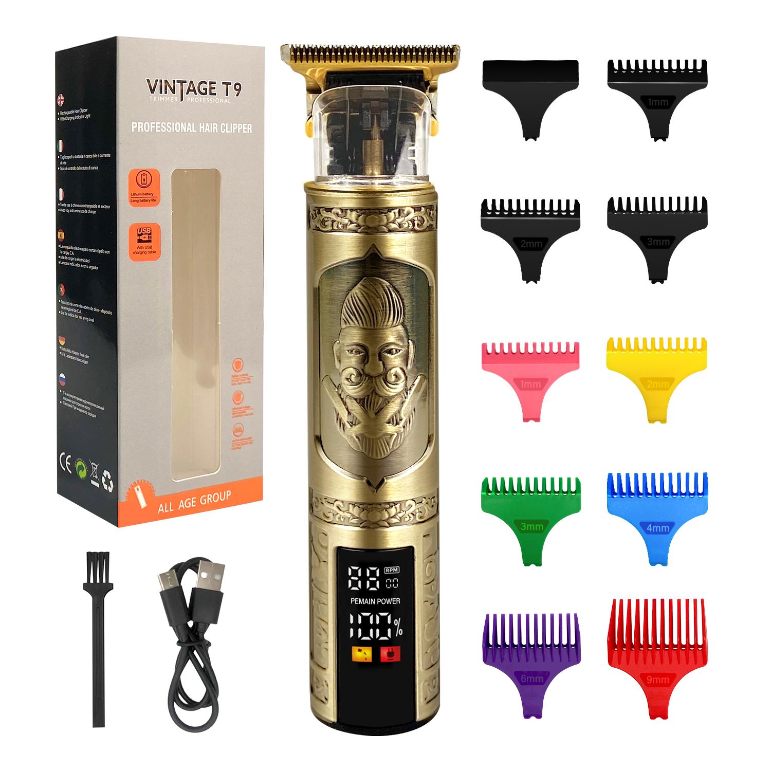 

Машинка для стрижки волос, электрическая машинка для стрижки волос, профессиональная мужская бритва, триммер для мужчин, парикмахерская, борода, T9, USB аккумуляторная машинка для стрижки LQF002