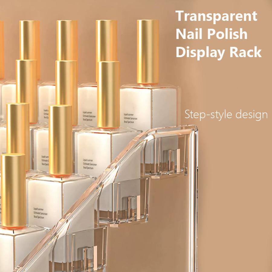 7 Layers Acrylic Nail Polish Display Rack Transparent Makeup Organizer Gel Polish Stand for Beauty Salons & Home Use