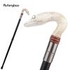 White Resin Snake Cobra Python Head Walking Cane Fashion Decorative Steel Stick Gentleman Elegant Cosplay Cane Knob Crosier 93cm