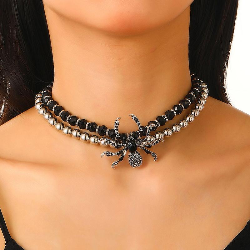 Yeni Gotik Siyah Örümcek Boncuklu Bileklik Kadınlar Erkekler için Eşsiz Örümcek Ağı Charm Koyu Kişilik El Yapımı Takı Hediyeler Aksesuarlar