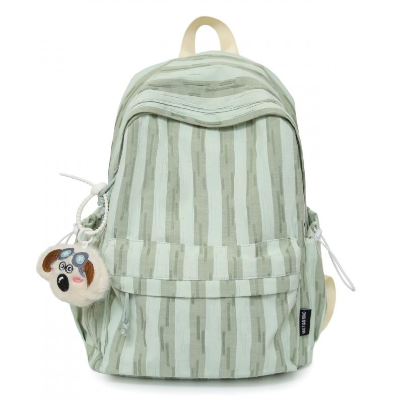 Student High-Value Backpack Fresh Striped Niche Design Double-Shoulder Bag Korean Style Casual Versatile Lightweight Backpack