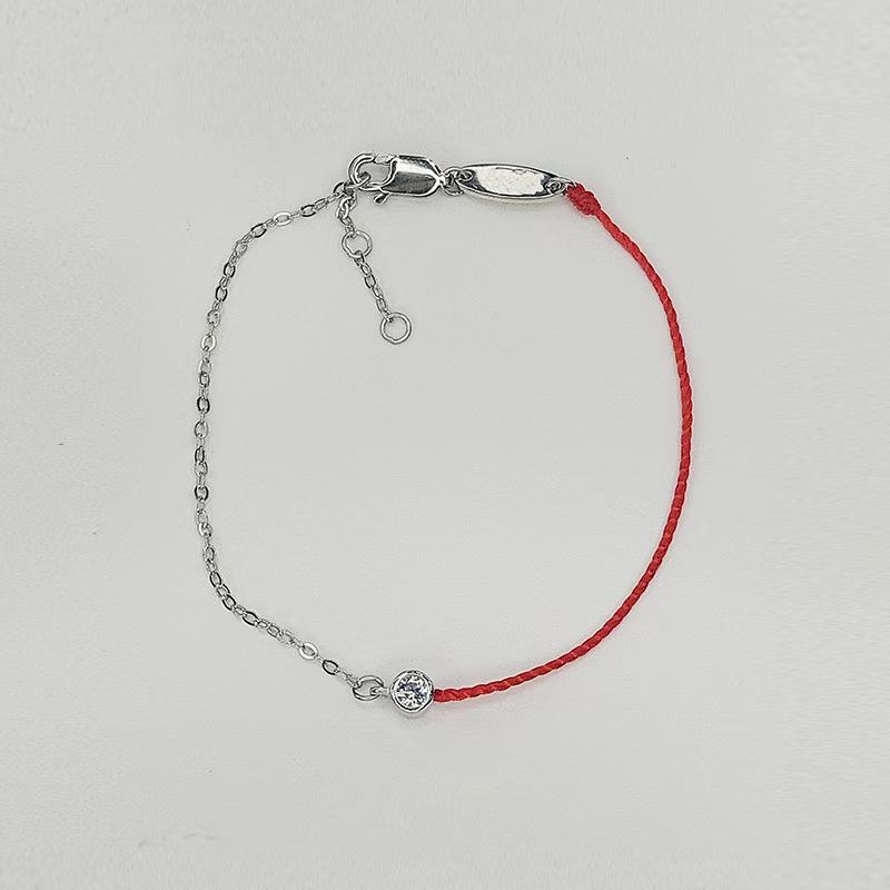 Zodiac Year Red Rope Bracelet: Stylish, Durable, Anti-fading, with Single Diamond Accent