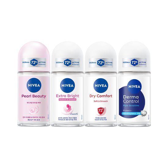 Nivea Deodorant Roll-On 50ml (Unscented/Dry/Bright/Pearl & Beauty) Choose 1 of 4