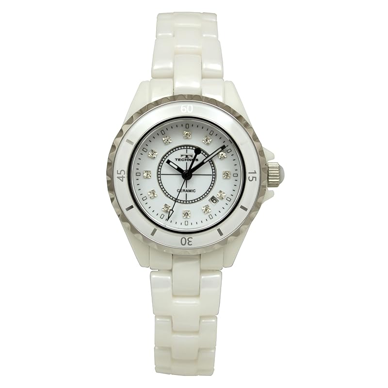 

[Technos] watch ceramic date T9930WW ladies white