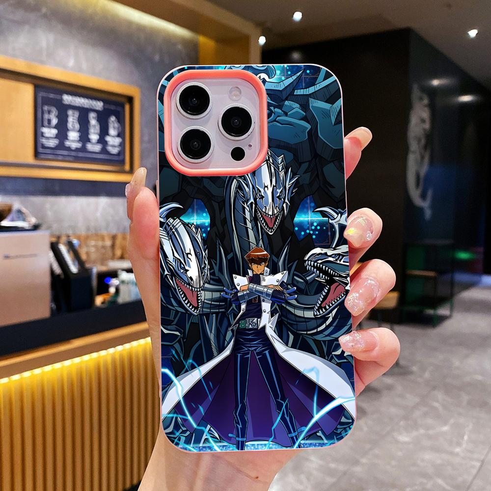 Yugioh Seto Kaiba Phone Case for iPhone 17 16 15 14 13 12 11 Air Pro Max Plus Jelly Double layer Pink Cover