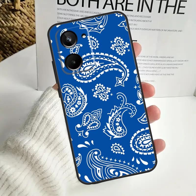 Black Bandana Paisley For Realme 15 10 11 12 13 14 Pro Plus C65 C67 C63 C61 C55 C51 C53 C35 C75 GT6 GT7 Pro Case