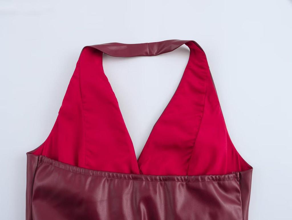 2025 Spring Women's European & American Style Halter Top and Skirt Set