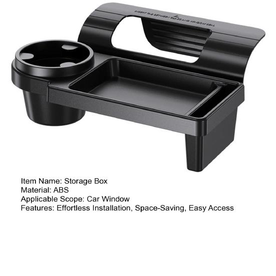 Car Window Storage Box Multifunctional Storage Tray Organizer Space-Saving Vehicle Door Side Hanging Storage Box for Cell Phone Water Cup Keys