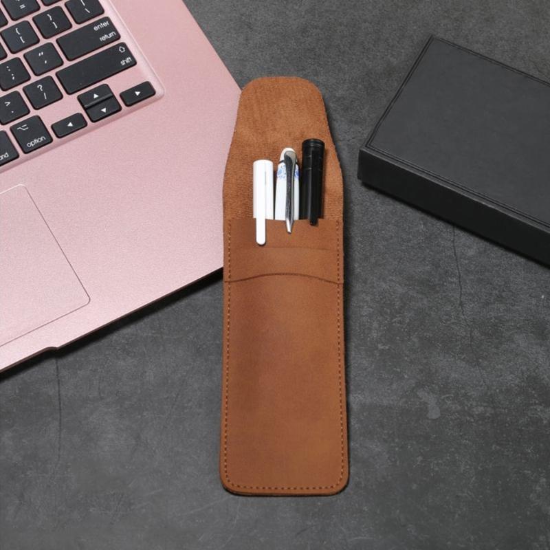 Retro Pen Bag School Pencil Organizers Leather Pencil Case For Erasers Markers Scissors Storage