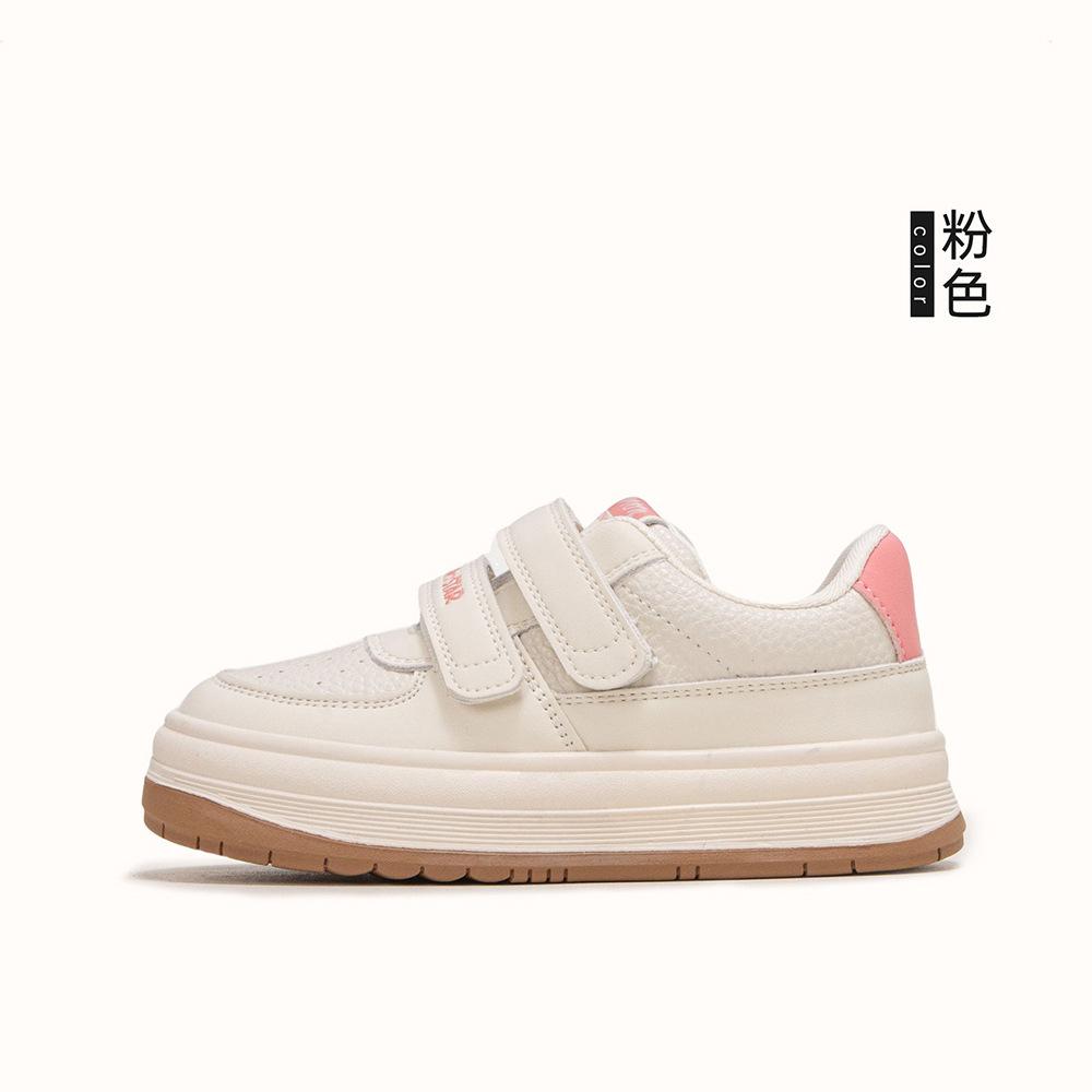 

Children s board shoes 2025 spring new Korean version girls Velcro casual board shoes little white shoes boys sports shoes 37 yards inner length 23cm розовый