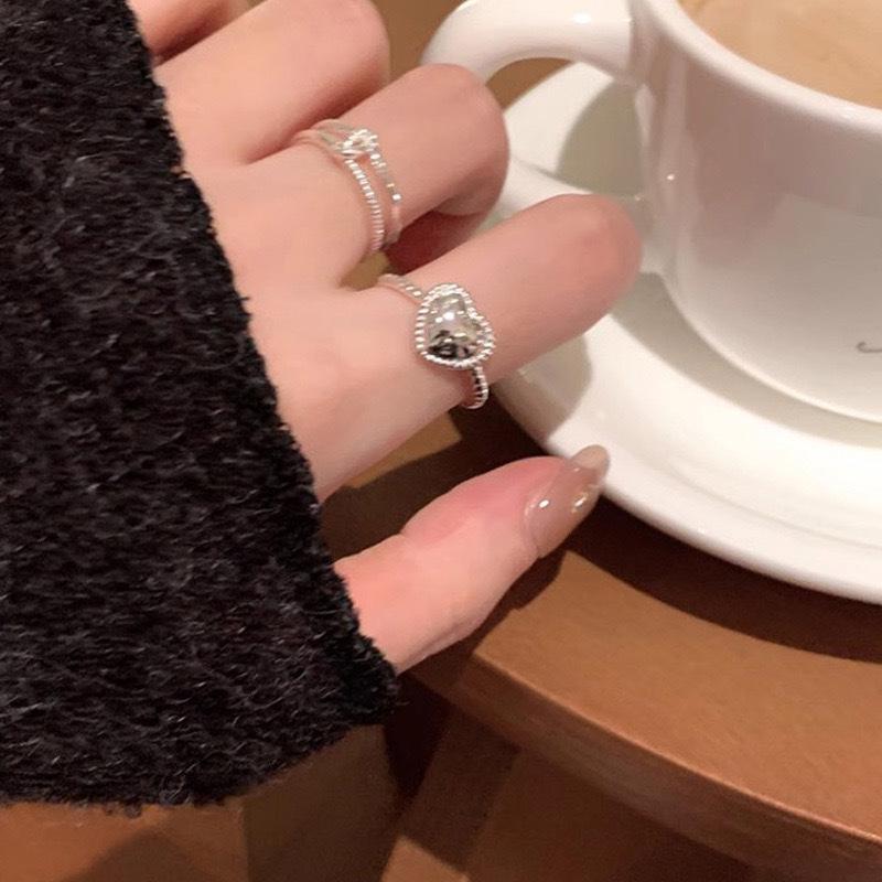 Heart-Shaped Knotted Open Ring - Chic, Fashionable Index Finger Jewelry for Girls