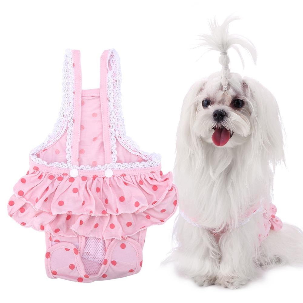 Absorbent Pet Period Pants Polka Dot Polka Dot Dog Skirt Dog Suspender Panties  Menstrual Period S