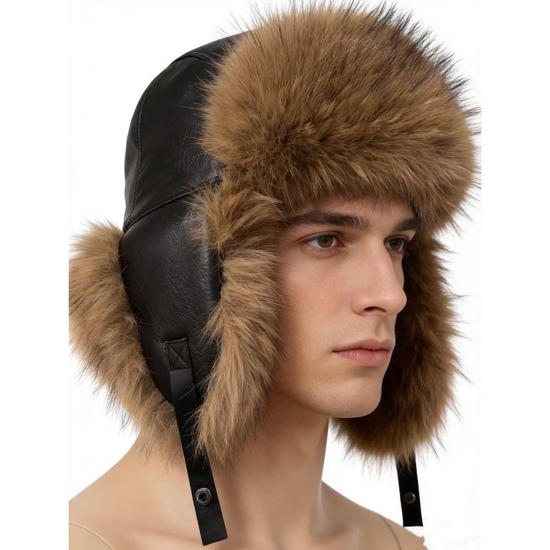 Fuchspelz Imitat Hut Herren Verdickter Pelz Hundefell Hut Grün Alter Winter Kälte Warm Ohrschutz Baumwollhut